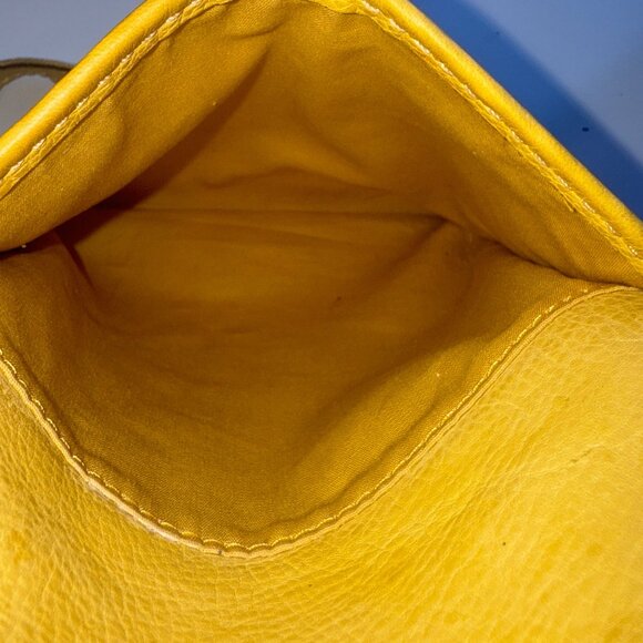 Fossil Womens Genuine Leather Yellow Crossbody Bag Adjustable Strap - Picture 15 of 16